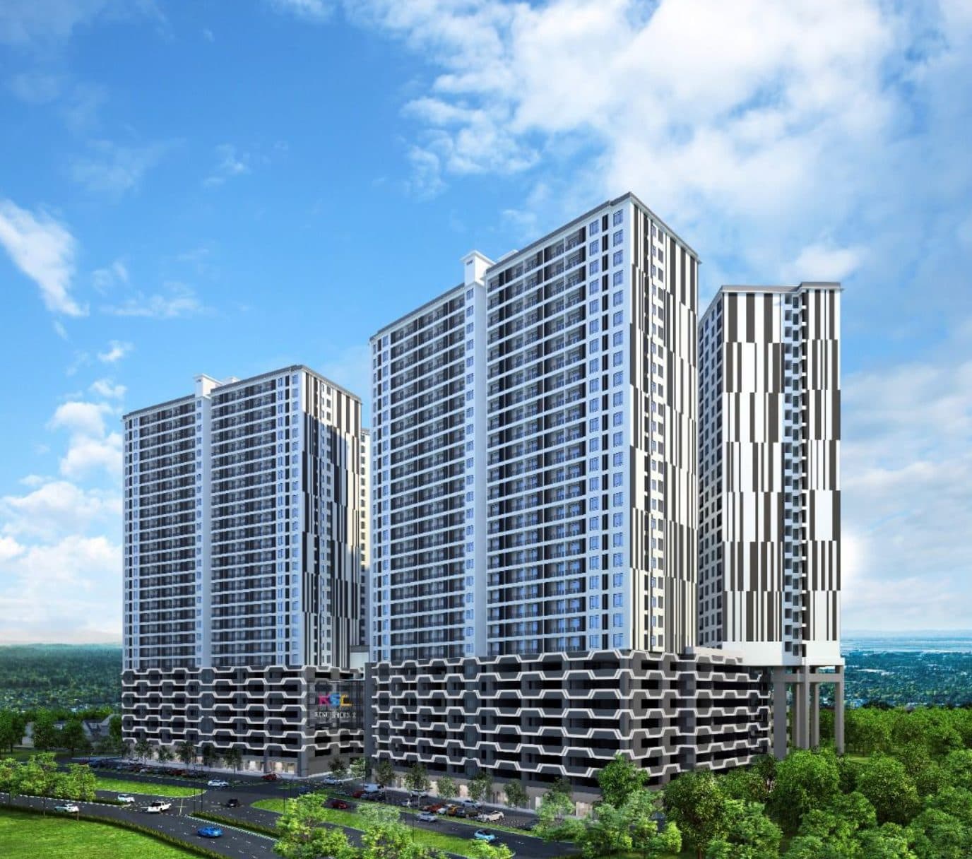 Daya Residences 2 exterior facade rendering, Tebrau Johor Bahru by KSL Holdings