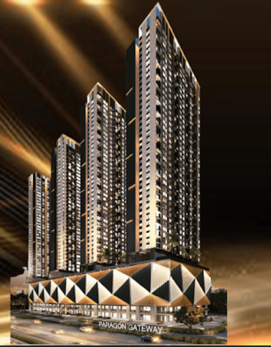 Paragon Gateway tower exterior CGI, Johor Bahru CIQ serviced apartment by Joland