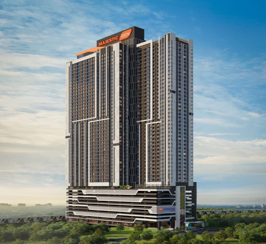 Gensphere by Majestic Gen high-rise serviced apartment building facade, Johor Bahru CIQ
