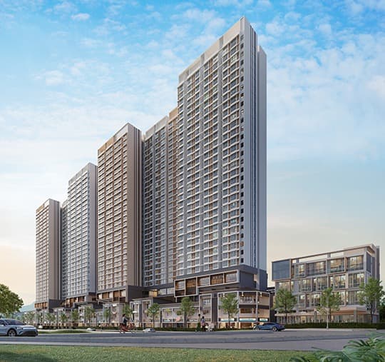 Ponderosa Regency Serviced Apartment building facade close-up view, Taman Molek Johor Bahru