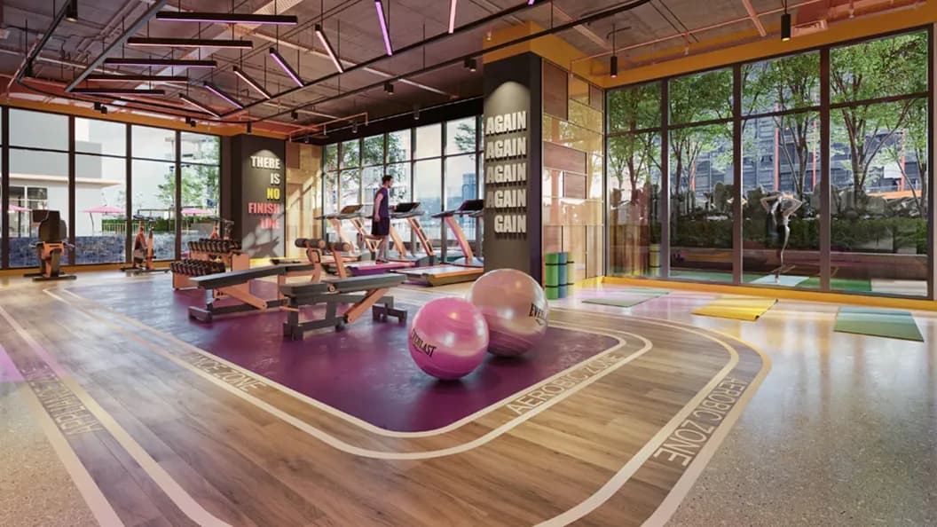 Summer Suites gym and aerobic zone with treadmills and exercise equipment, Johor Bahru CIQ