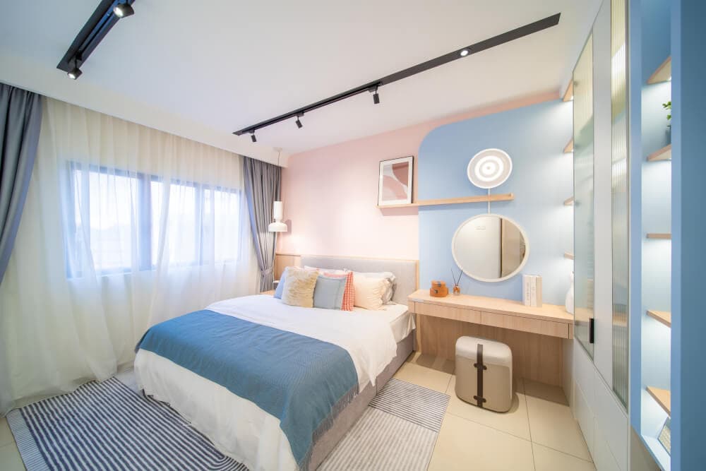 ECO Santai 3 ECO Spring show unit bedroom with pastel decor, Mount Austin Johor Bahru