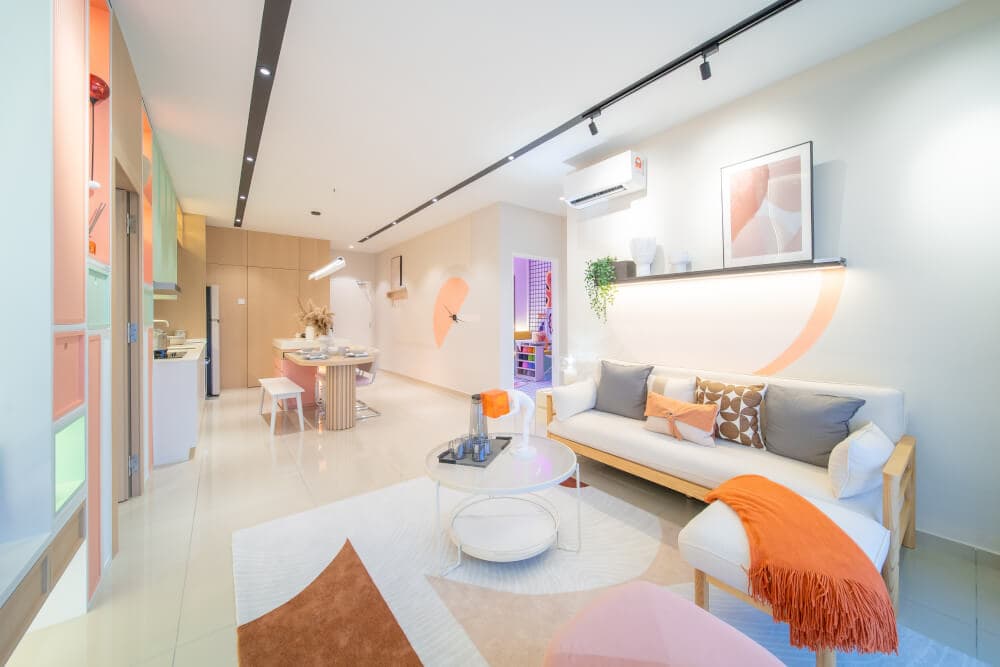 ECO Santai 3 ECO Spring show unit living and dining area with open layout, Mount Austin Johor Bahru