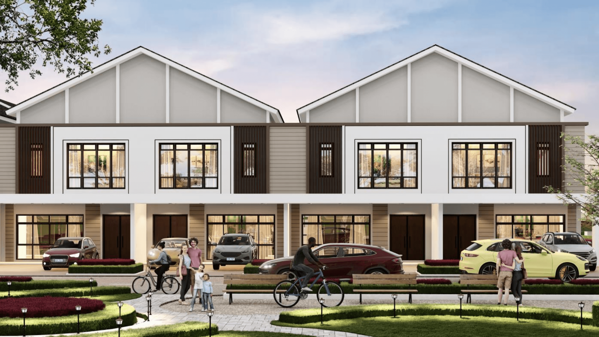 Ascent Park two-storey terrace house facade rendering, Iskandar Puteri Johor Bahru