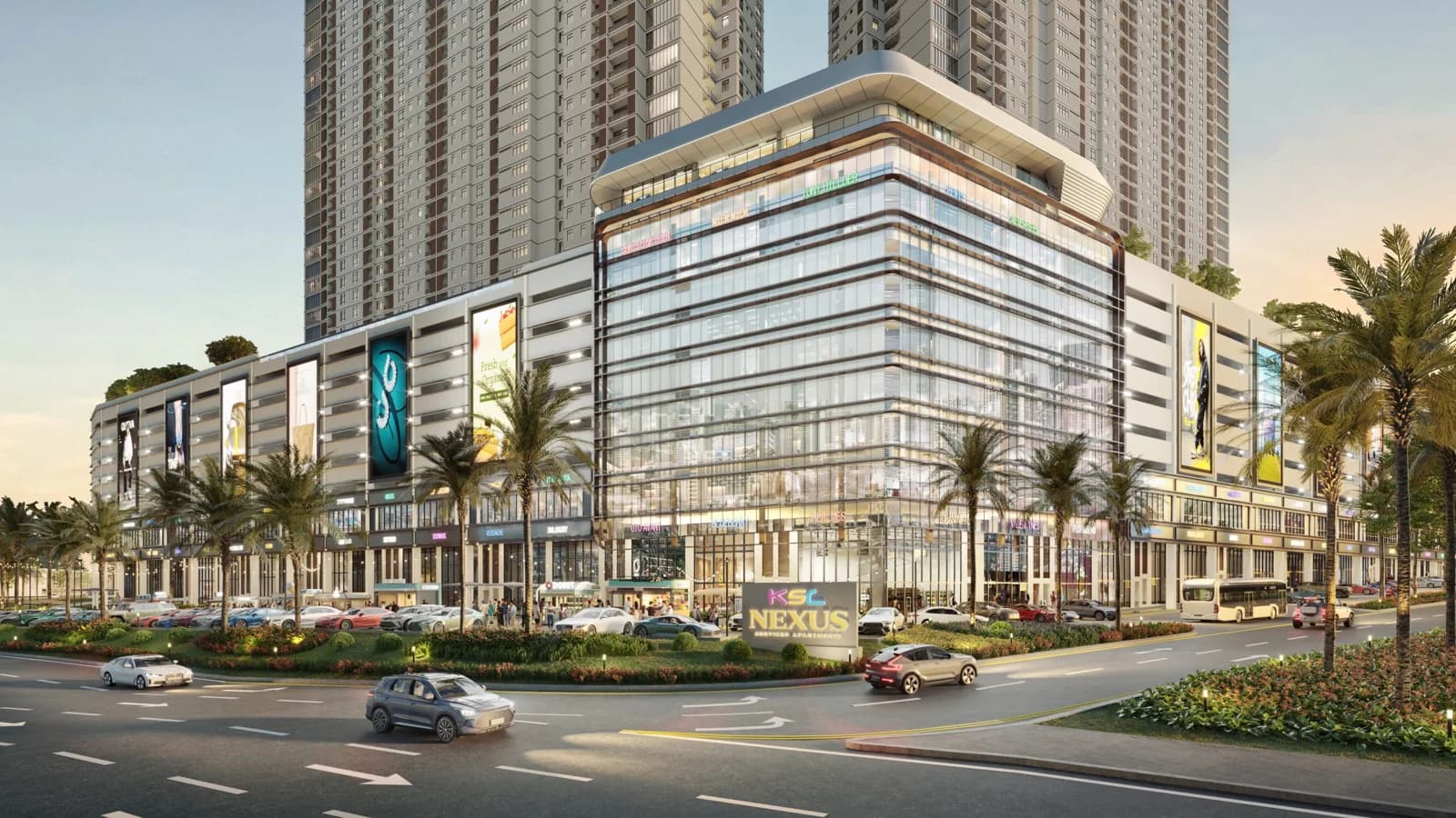 KSL Nexus 47-storey twin-block serviced apartments, artist impression, Taman Suria near Johor Bahru CIQ