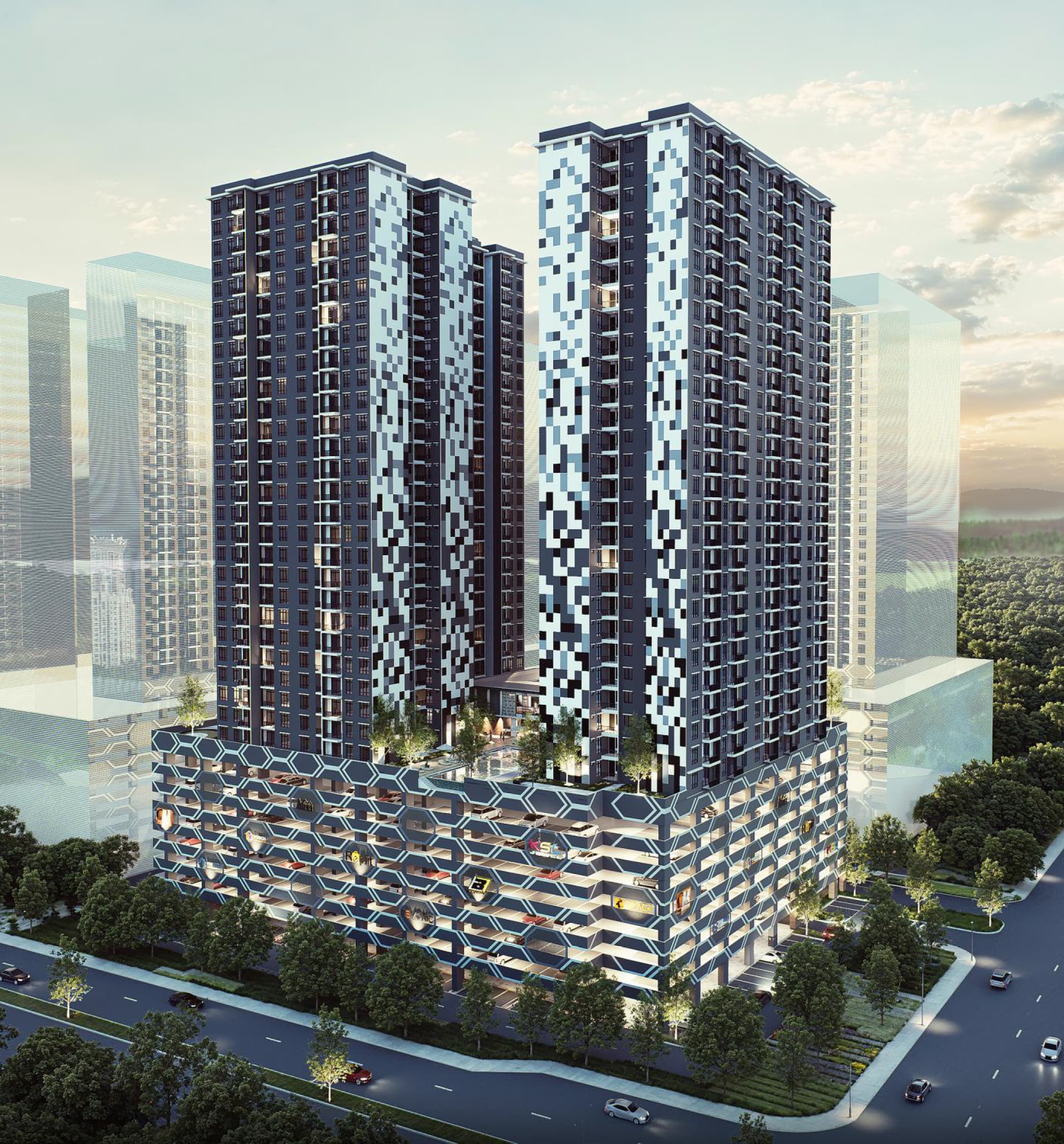 Jewel Residences KSL Holdings aerial rendering, Masai Johor Bahru